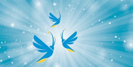 Projekt Glühwürmchen Drei Glühwürmchen auf blauen Grund