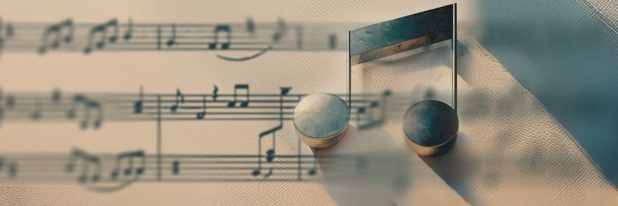 Kulturpreis für Musik Ein großer Notenschlüssel vor einem Notenblatt im Hintergrund